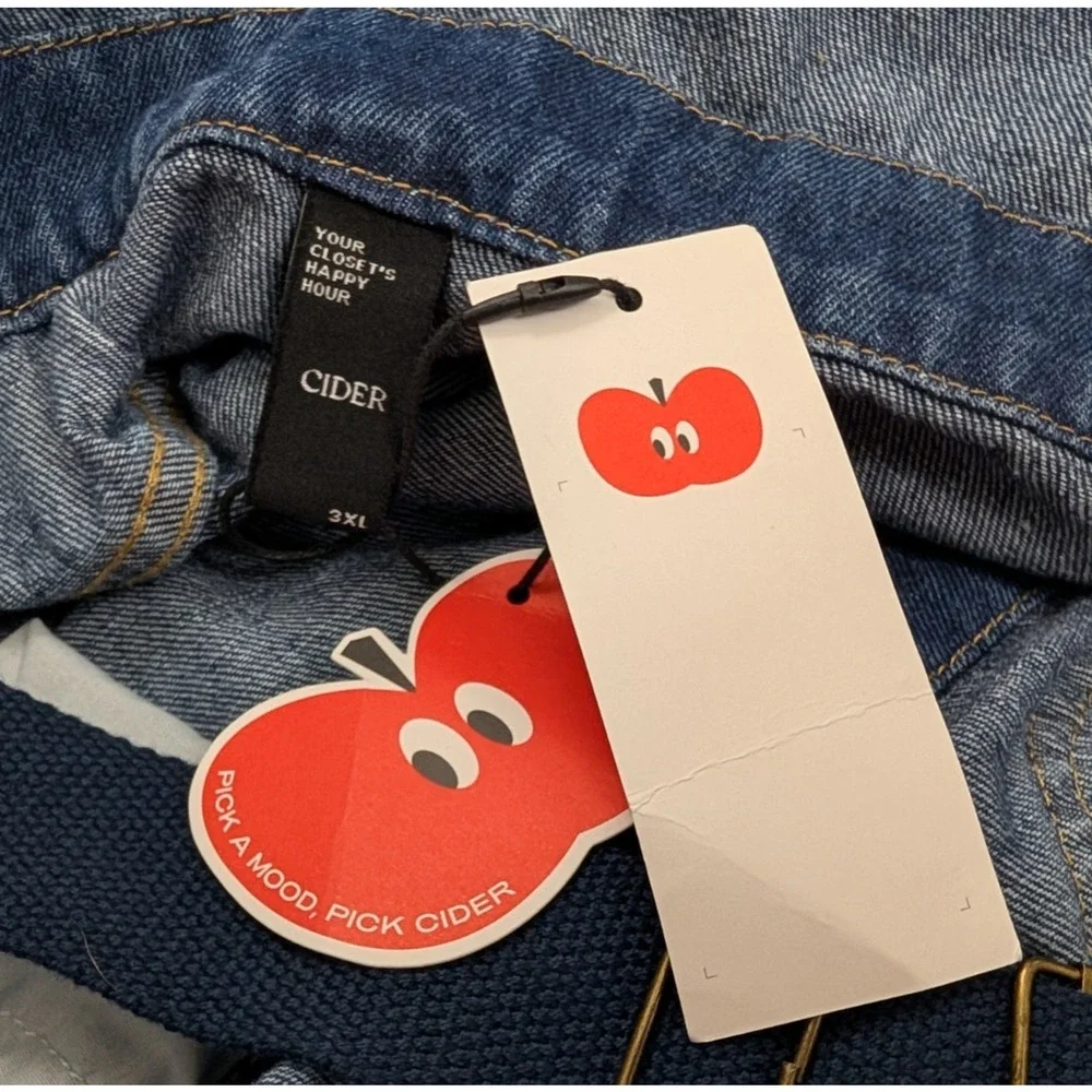New Cider sz 3XL or 20/22 Denim Jean Jumpsuit wide leg blue one piece hu